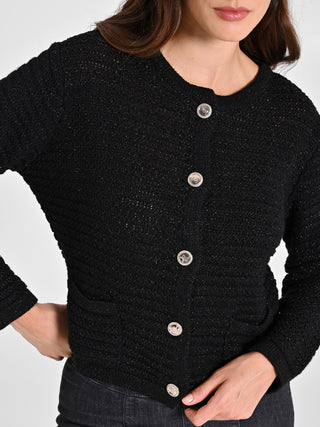 Cardigan Lurex Argento