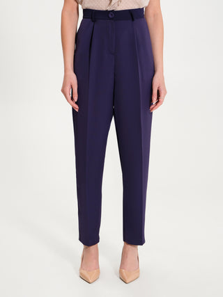 Pantaloni Dritti in Raso