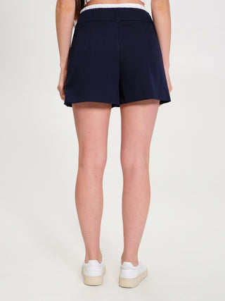 Gonna Pantalone con Orlo a Vista Blu