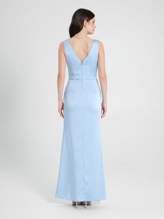 Abito Lungo in Raso Strutturato