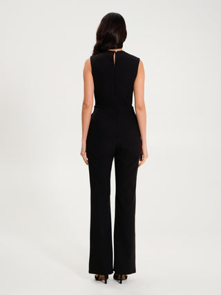 Tuta con Zip in Tessuto Tecnico Nero