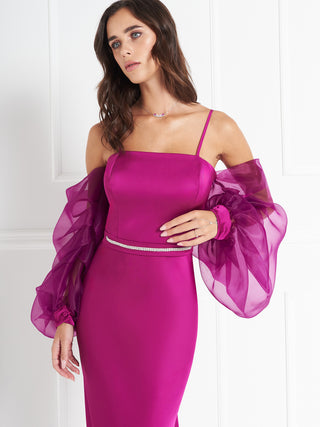 Abito atelier Lampone con Maniche Balloon