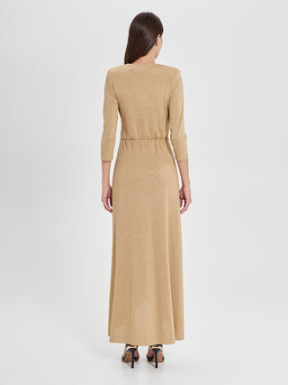 Abito Lungo Oro Lurex