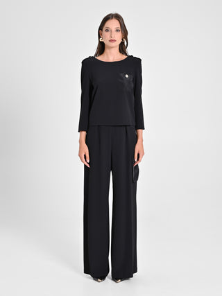 Blusa con Taschino in Taffetà