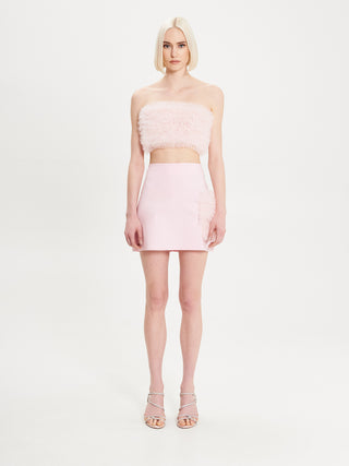 Gonna Rouches Tulle Rosa