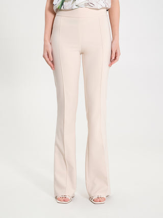 Pantaloni Flared in Tessuto Tecnico Beige
