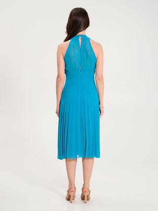 Abito Fiocco Plissé Turchese