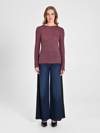 Maglia in Lurex Bordeaux