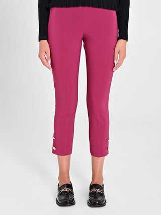 Pantaloni Slim in Tessuto Tecnico Bordeaux