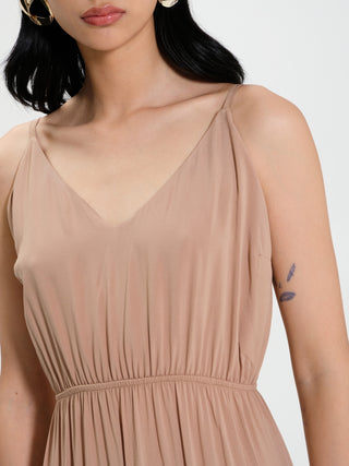 Abito Lungo in Viscosa  ECOVERO® Beige Biscotto