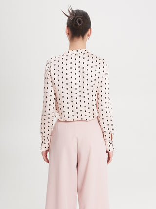Blusa Rosa Pois in Viscosa