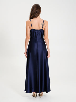 Abito Lungo in Raso con Corpetto