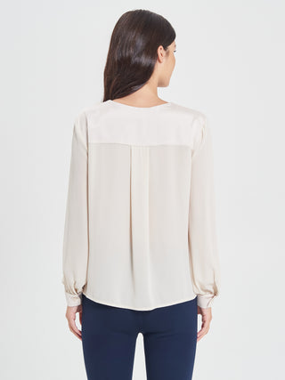 Camicia Beige con Rouche