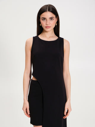 Top Asimmetrico Nero