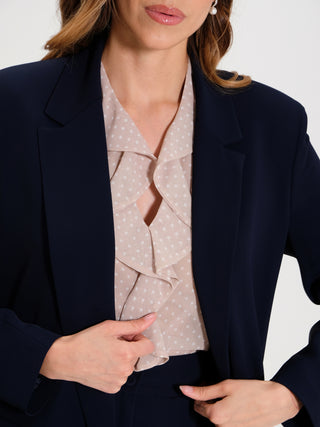 Giacca Aperta in Cadi Blu Navy