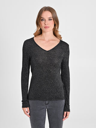 Maglia in Lurex Nera