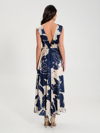 Abito Lungo con Stampa Floreale