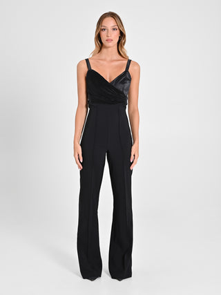 Tuta Nera inserto Plissé