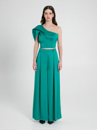 Top Monospalla in Satin Verde