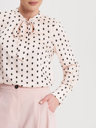 Blusa Rosa Pois in Viscosa