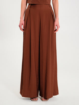 Pantaloni in Viscosa Marrone