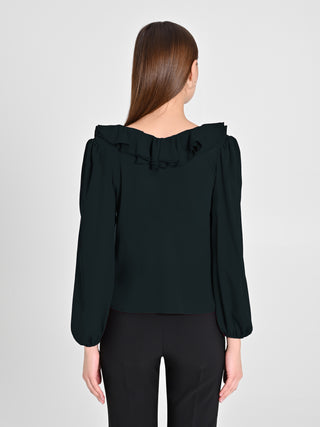 Blusa Nera con Rouche