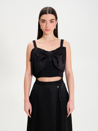 Crop top Maxi Fiocco in Satin