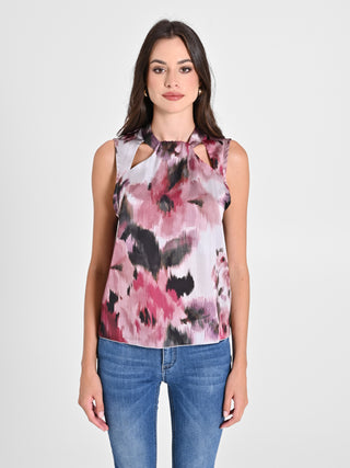 Blusa stampa Fiori Astratti