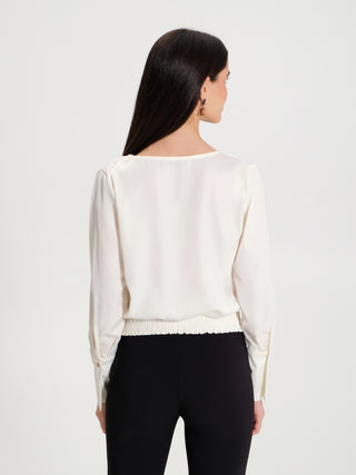 Blusa Boxy in Raso con Incrocio