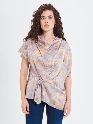 Blusa Curvy stampa Cachemire