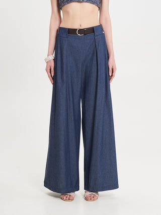 Pantaloni Palazzo in Chambray