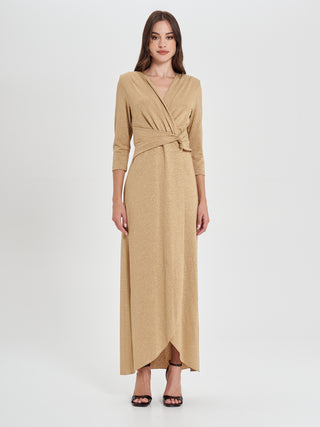 Abito Lungo Oro Lurex