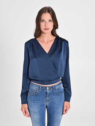 Blusa incrociata in Raso