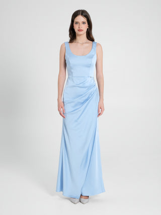 Abito Lungo in Raso Strutturato