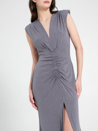 Abito Arriccio Microglitter Grigio