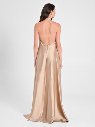 Abito Lungo con Scollo all'Americana