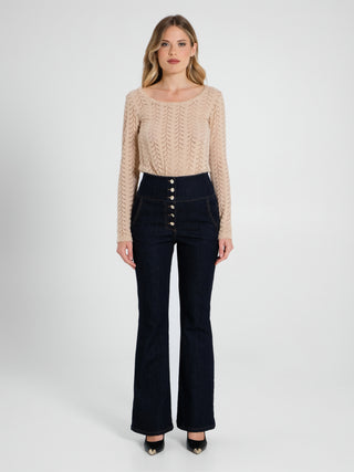 Jeans Flared a Vita Alta