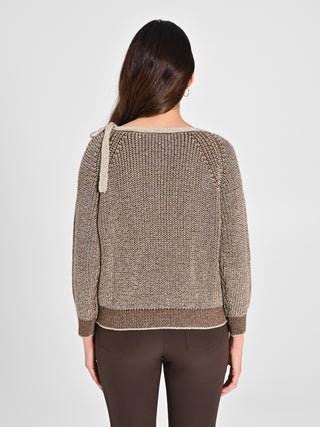 Maglioncino Fiocco Cioccolato & Oro