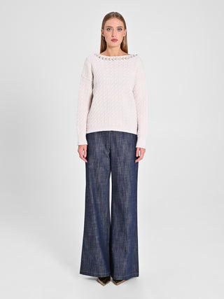 Maglioncino Bianco con Perle