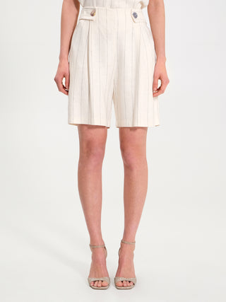 Bermuda Gessati con Bottoni Avorio