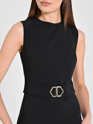 Tubino Nero Fibbia Geometrica