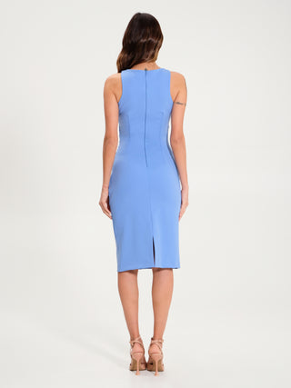 Tubino Scollo Goccia in Punto Milano Celeste