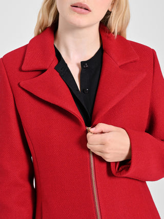 Cappotto Rosso con Zip