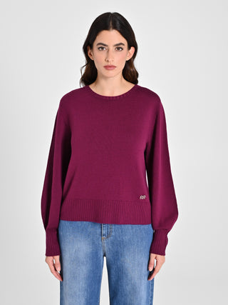 Maglioncino Lana Merino Extrafine Bordeaux