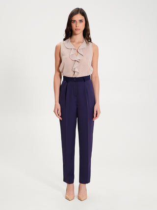 Pantaloni Dritti in Raso