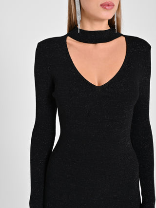 Abito Nero Lurex in Maglia