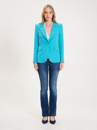 Giacca in Tessuto Tecnico Turchese