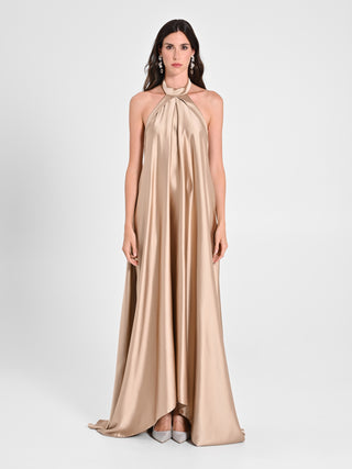 Abito Lungo con Scollo all'Americana