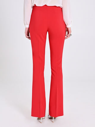 Pantalone Flared Rossi in Tessuto Tecnico
