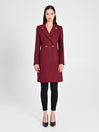 Cappotto Bordeaux con Bottoni sul Collo